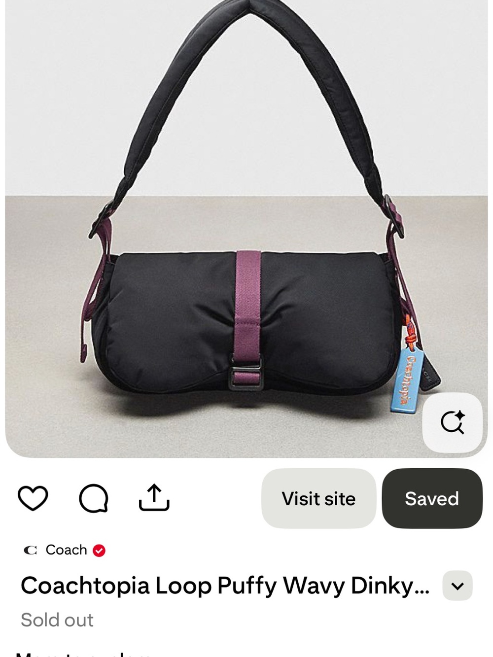 Coachtopia puffy wavy dinky shoulder bag